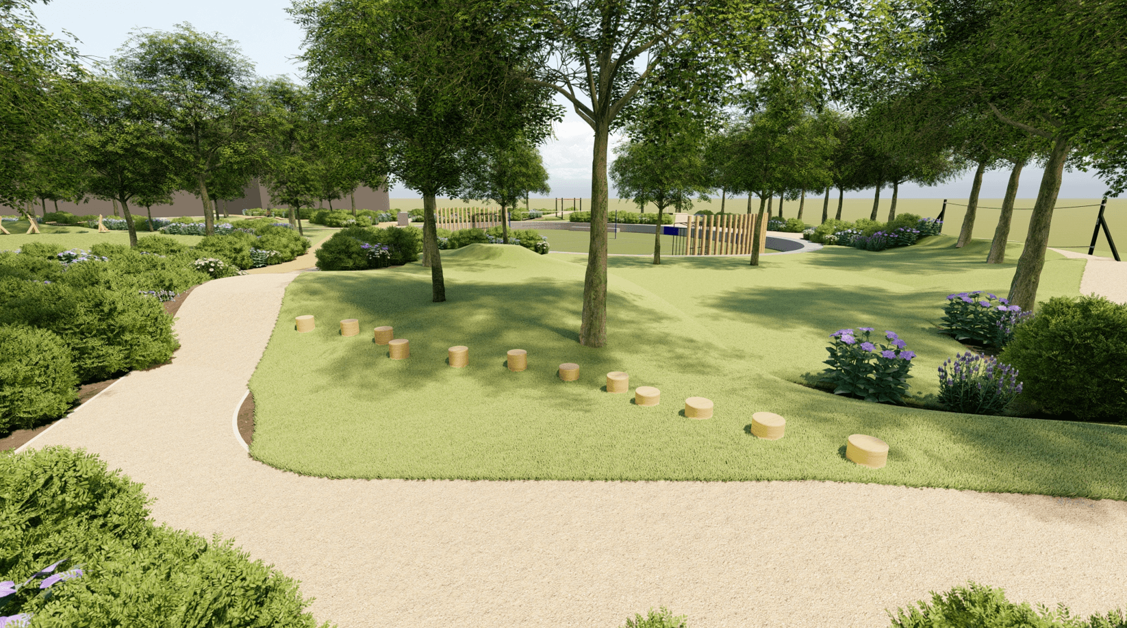 Impressie van het parkgedeelte van het buitengebied